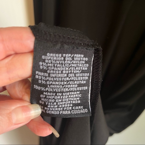 R&M Richards Black Sequin Bodice Sleeveless Long Evening Dress Sexy Party Sz 12 - Picture 9 of 10